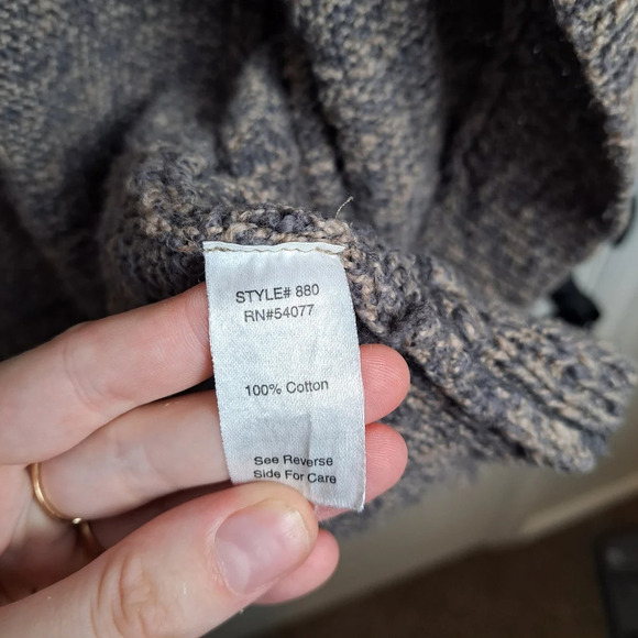 Cabi Brown Taupe Marled 100% Cotton Knit Boho Cardigan Sweater Size Small - Picture 4 of 8